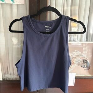 Motherhood Ribbed Navy Cropped Tank